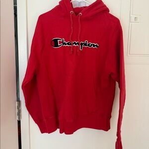Champion red hoodie size medium
